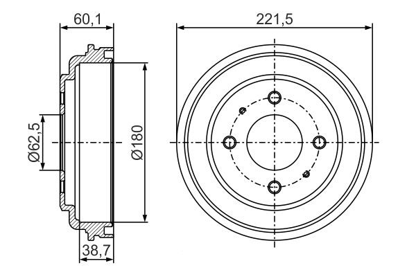 Купити 0986477284 Bosch Барабан гальмівний задній