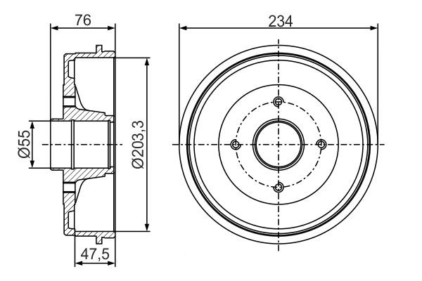 Барабан гальмівний задній Bosch 0986477290 ціна, від 72.83 USD