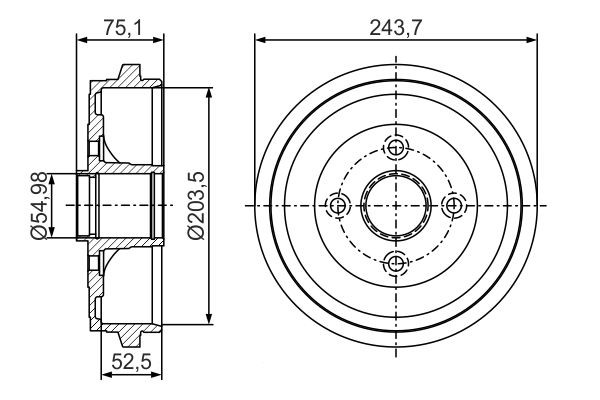 Купити 0986477292 Bosch Барабан гальмівний задній