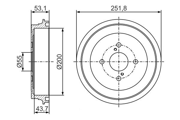 0986477296 Bosch Барабан гальмівний задній