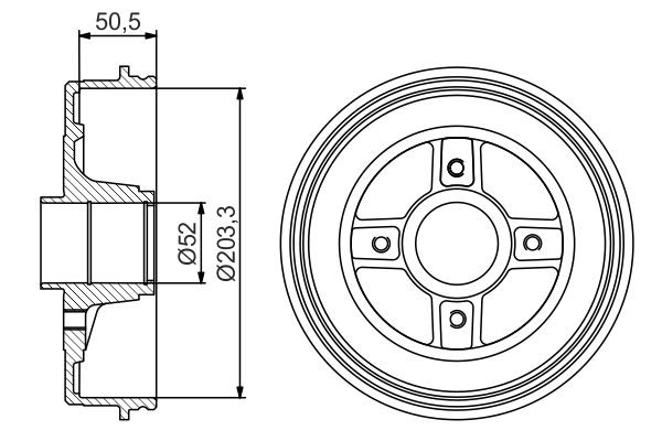 Барабан гальмівний задній 0986477308 Bosch