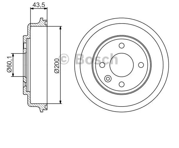 Купити 0986477313 Bosch Барабан гальмівний задній