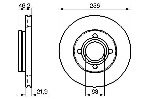 Диск переднього гальма Bosch 0986478018 ціна, від 31.86 USD