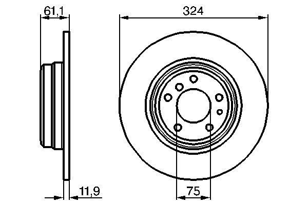 Купити 0986478095 Bosch Диск заднього гальма
