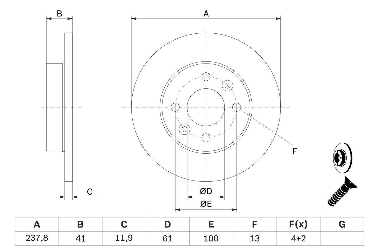 Диск переднього гальма Bosch 0986478105 ціна, від 21.03 USD