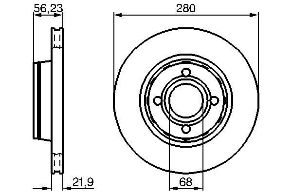 Диск переднього гальма Bosch 0986478128 ціна, від 39.89 USD