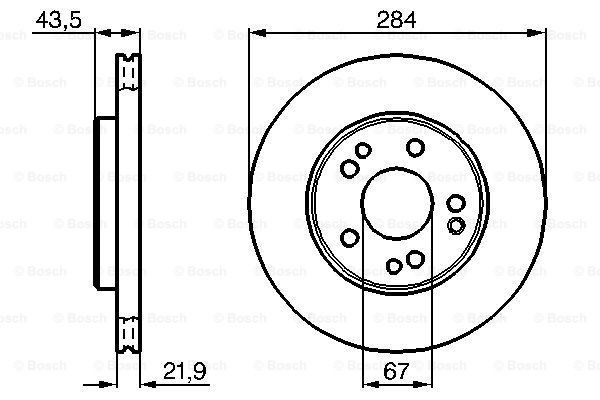 Диск гальмівний передній Bosch 0986478186