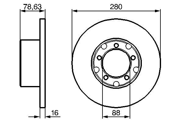 Диск переднього гальма Bosch 0986478201 ціна, від 34.93 USD