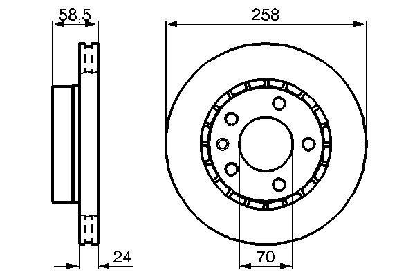 0986478265 Bosch Гальмо дискове переднє