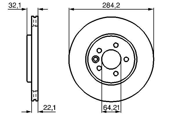 0986478314 Bosch Гальмо дискове переднє