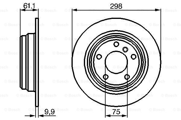 Купити 0986478425 Bosch Диск заднього гальма