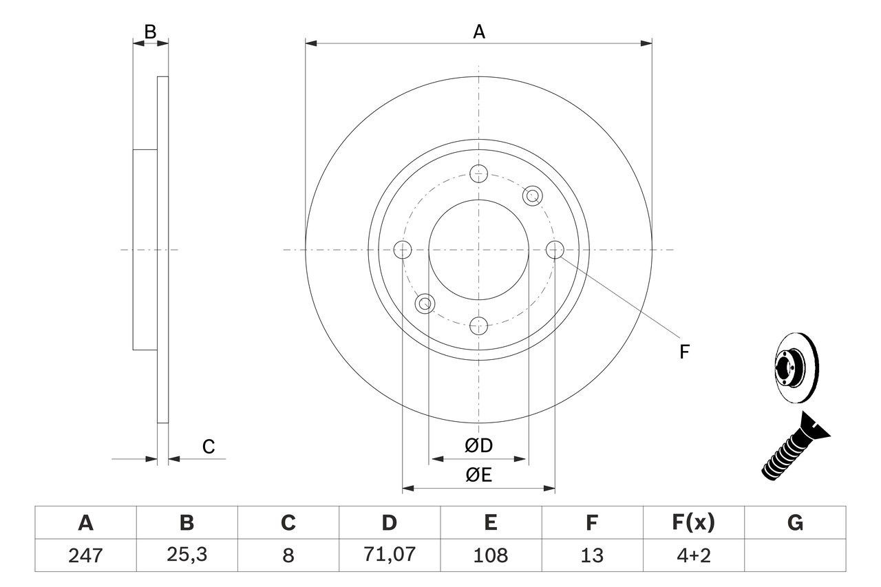 0986478464 Bosch Дискові гальма
