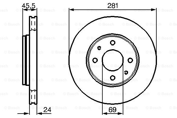 0986478493 Bosch Гальмо дискове переднє