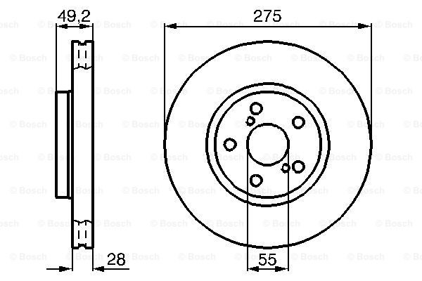 0986478583 Bosch Гальмо дискове переднє