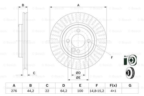 Диск переднього гальма Bosch 0986478606 ціна, від 47.97 USD