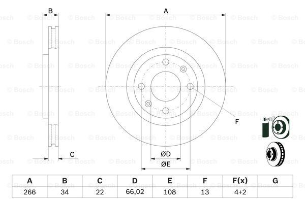 Диск переднього гальма Bosch 0986478618 ціна, від 32.57 USD
