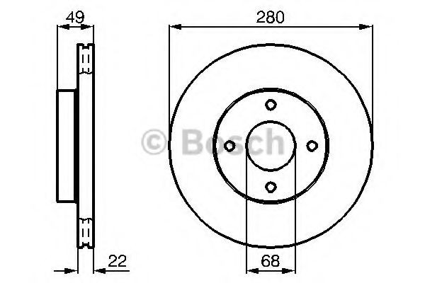 Диск переднього гальма Bosch 0986478728 ціна, від 38.00 USD