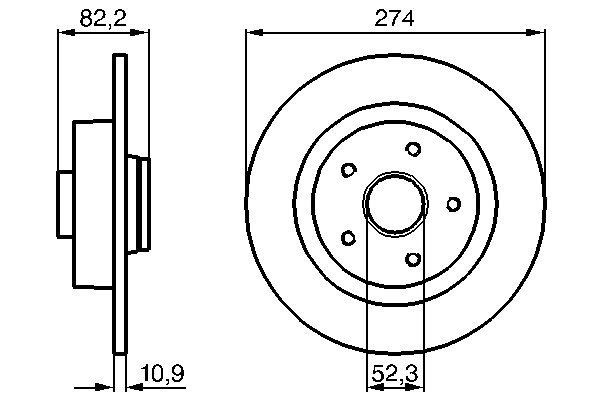 Купити 0986478744 Bosch Диск заднього гальма