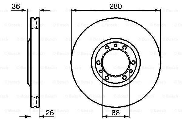0986478854 Bosch Гальмо дискове переднє