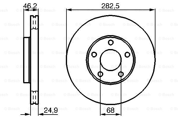Диск переднього гальма Bosch 0986478872 ціна, від 37.90 USD