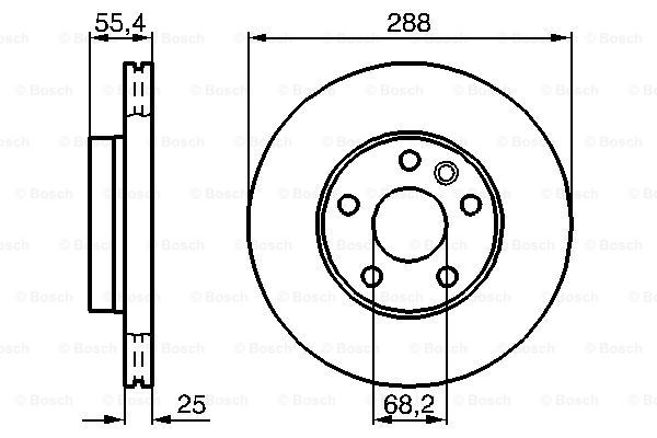 Диск гальмівний передній Bosch 0986478893