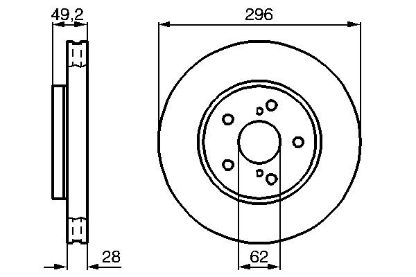 Диск переднього гальма Bosch 0986478968 ціна, від 48.60 USD