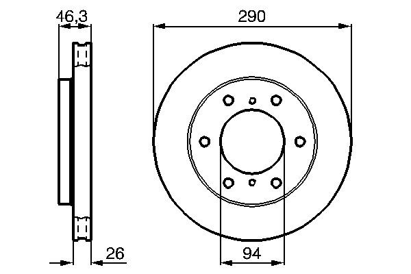Диск переднього гальма Bosch 0986478990 ціна, від 43.89 USD