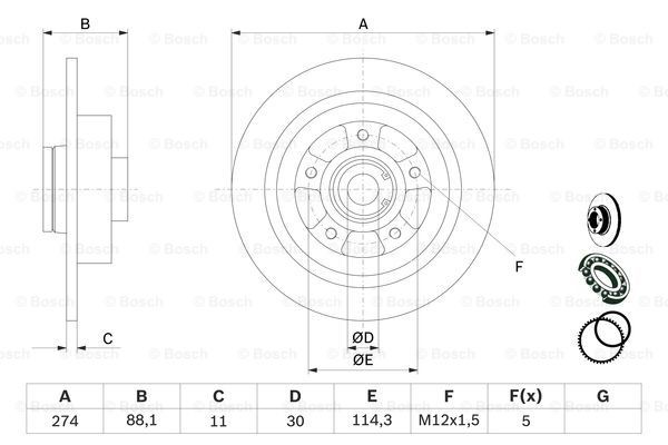 Задні дискові гальма Bosch 0986479009 ціна, від 107.48 USD