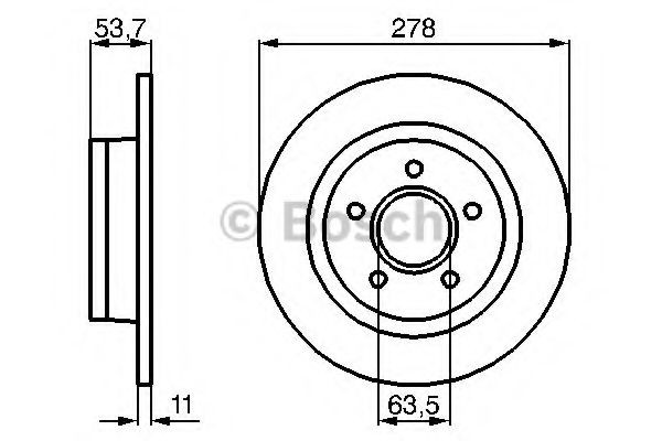 Купити 0986479070 Bosch Диск заднього гальма