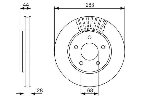 Диск переднього гальма Bosch 0986479091 ціна, від 63.66 USD