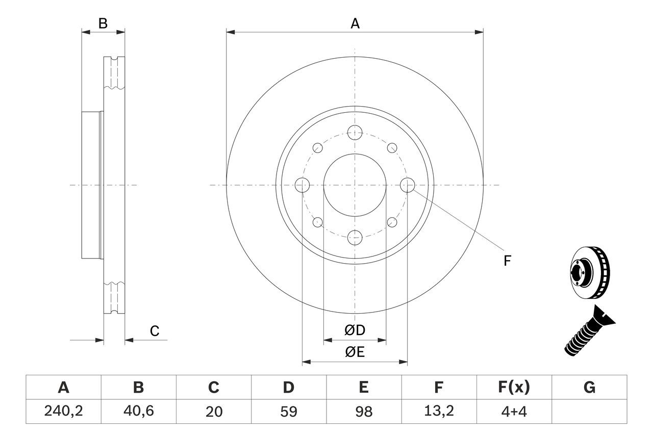 Диск переднього гальма Bosch 0986479121 ціна, від 30.48 USD