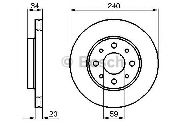 0986479121 Bosch Гальмо дискове переднє
