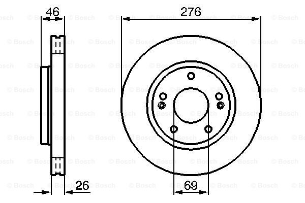 0986479124 Bosch Гальмо дискове переднє