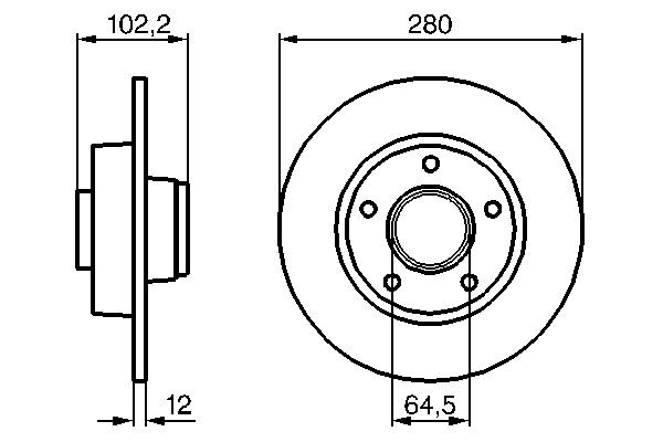 Купити 0986479144 Bosch Диск заднього гальма