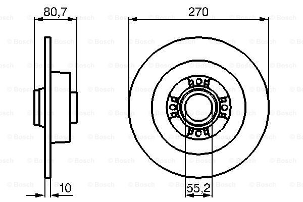 Купити 0986479196 Bosch Диск заднього гальма