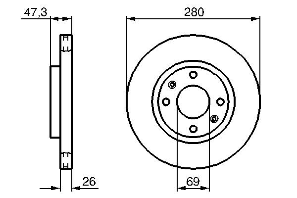 Диск переднього гальма Bosch 0986479229 ціна, від 38.15 USD