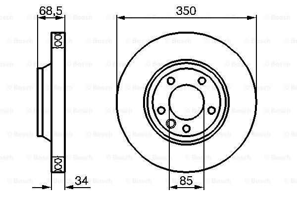 Диск переднього гальма Bosch 0986479251 ціна, від 98.09 USD