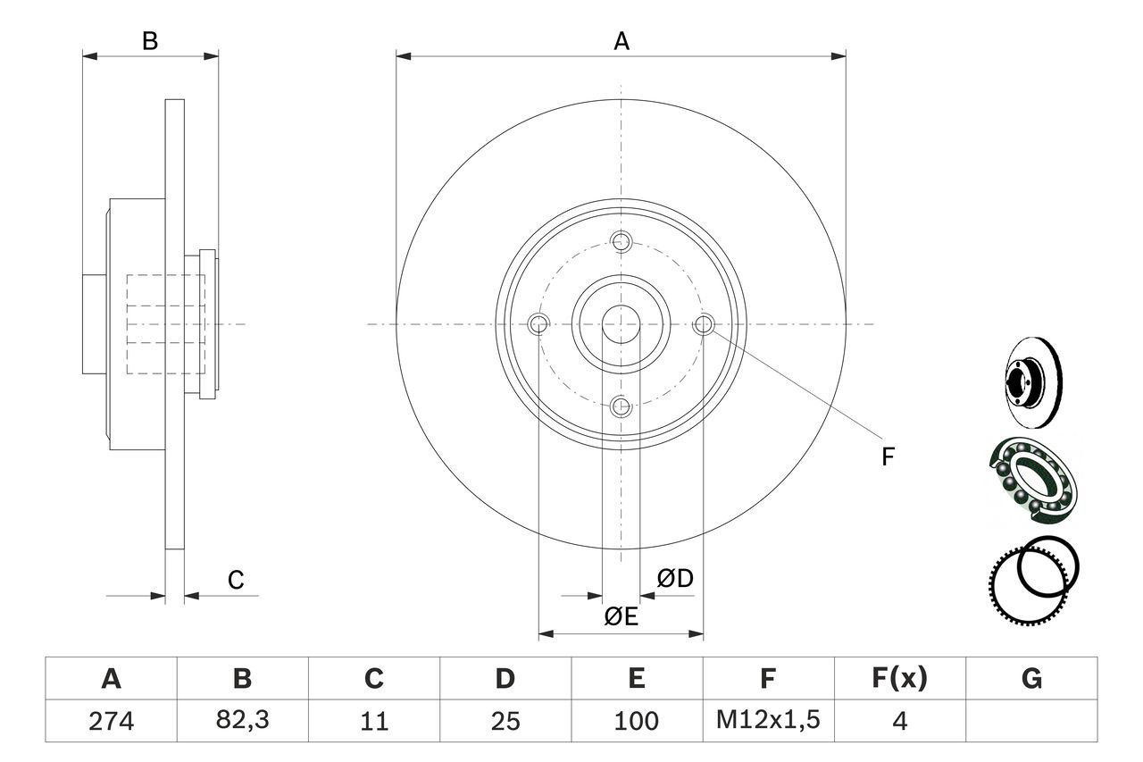Задні дискові гальма Bosch 0986479270 ціна, від 103.03 USD