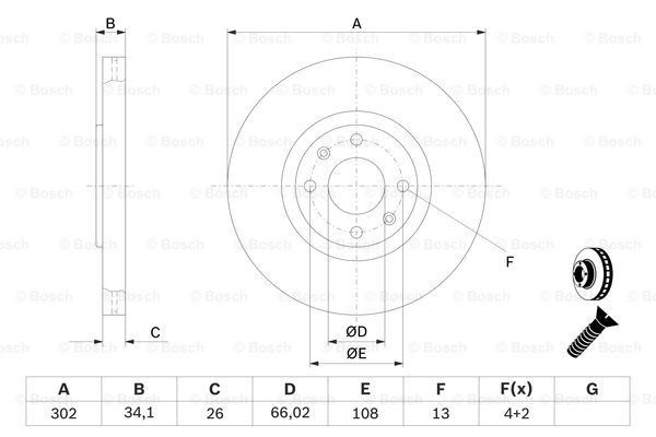 Диск переднього гальма Bosch 0986479288 ціна, від 54.57 USD