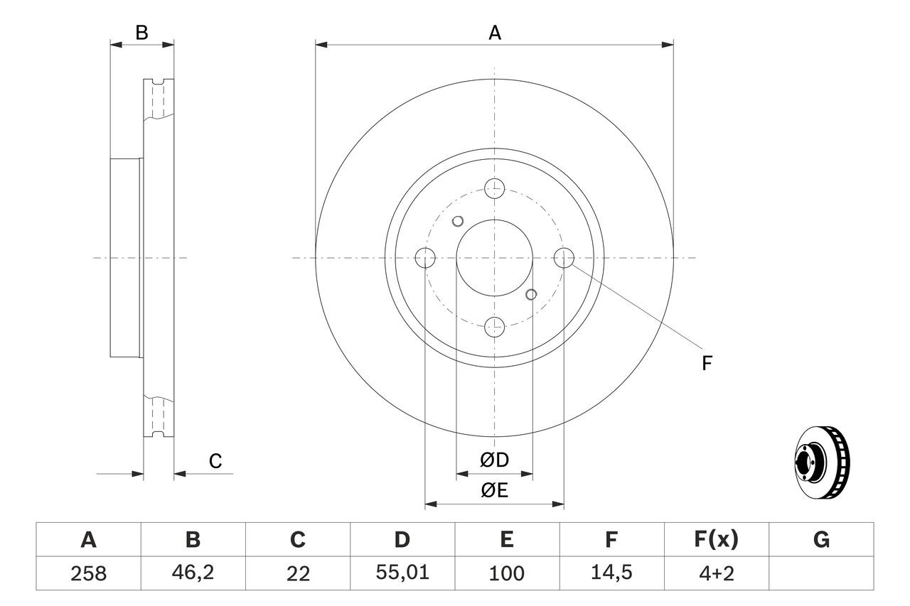 Диск переднього гальма Bosch 0986479363 ціна, від 33.80 USD