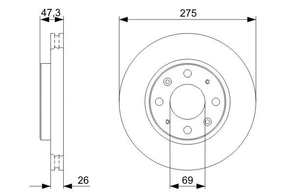 Диск переднього гальма Bosch 0986479369 ціна, від 39.37 USD