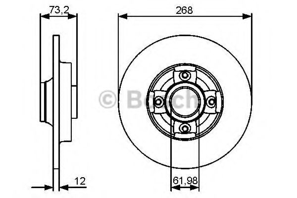 Купити 0986479383 Bosch Диск заднього гальма