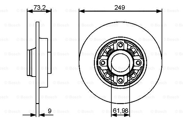 Купити 0986479388 Bosch Диск заднього гальма