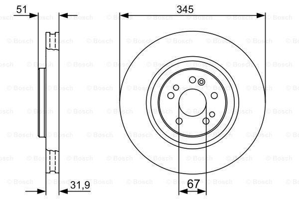 0986479405 Bosch Гальмо дискове переднє