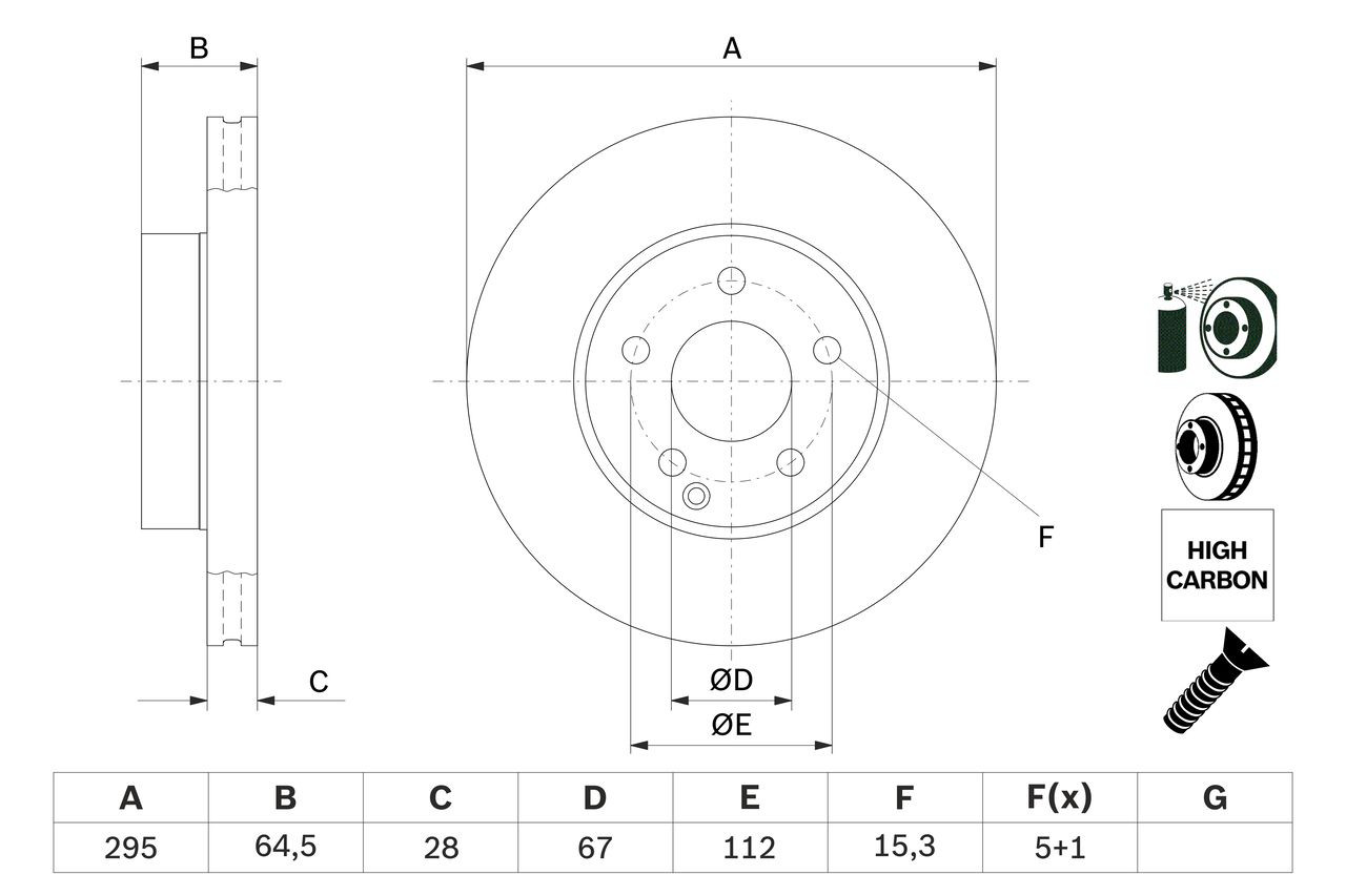 0986479407 Bosch Гальмо дискове переднє