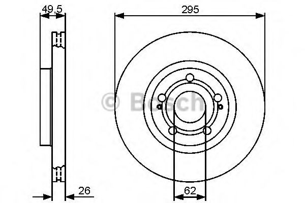 Диск переднього гальма Bosch 0986479454 ціна, від 49.48 USD