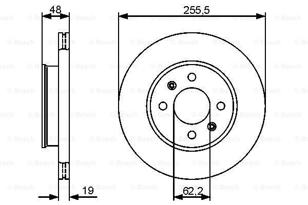 0986479459 Bosch Гальмо дискове переднє