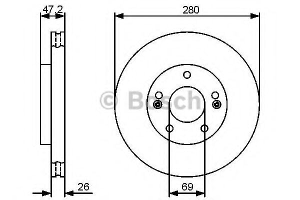 0986479460 Bosch Гальмо дискове переднє