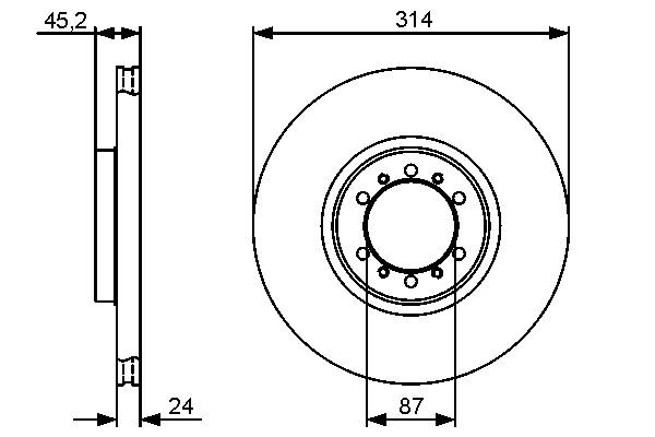Диск переднього гальма Bosch 0986479469 ціна, від 41.74 USD