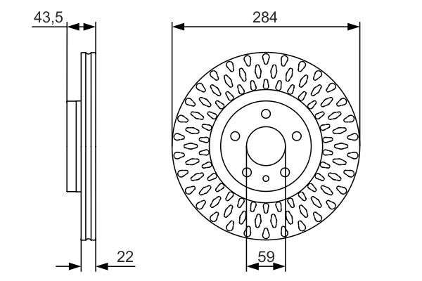0986479558 Bosch Гальмо дискове переднє